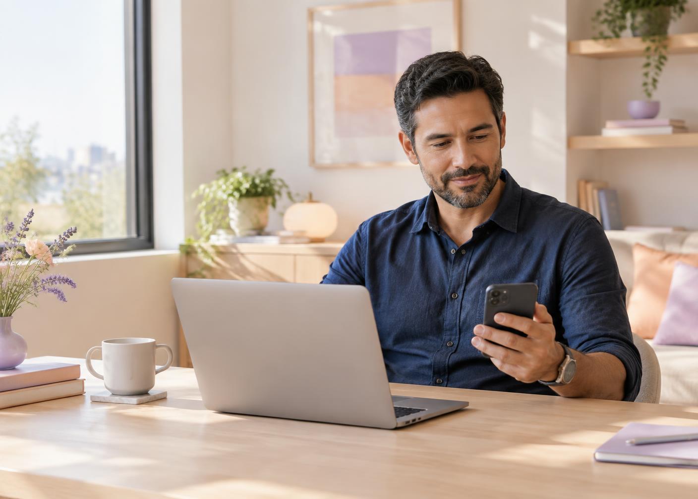 Professional using Friday Agent from a home office